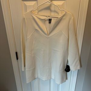 Lela Rose Chic Cream Tunic Top - size 8